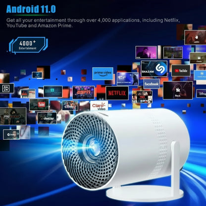 Salange P300 Mini Portable Projector - 4K 8K Video Decoding, 720P HD, Android 11, Wi-Fi, BT 5.1