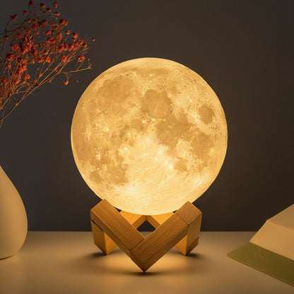 D5 Starry Moon Lamp 8Cm - LED Night Light with Stand, Perfect for Bedroom Decor and Gifts